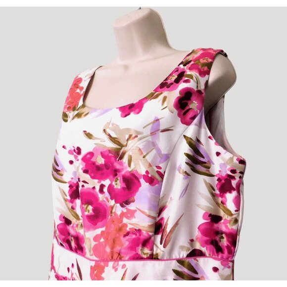 Studio I Floral Dress Pink Jacket Set Womens Size 14 Polyester Spring Summer - Picture 5 of 12